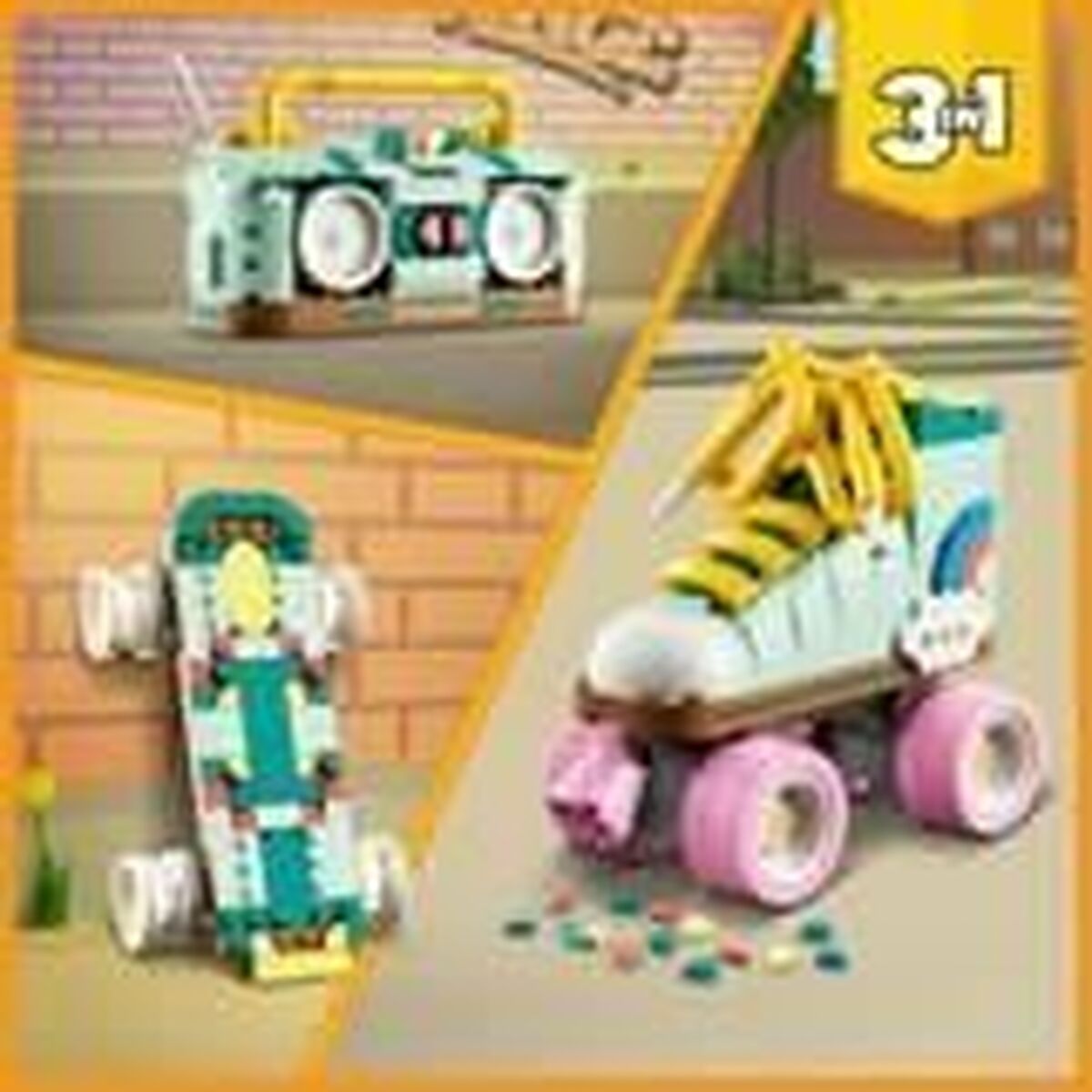 Statybos rinkinys Lego 31148 Creator 3in1 Retro Roller Skates Spalvotas