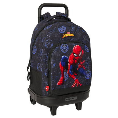 Mokyklinė kuprinė su ratukais Spider-Man Attack Juoda 33 x 45 x 22 cm