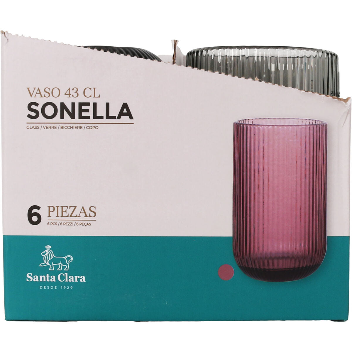 Stiklas vandeniui Santa Clara Sonella Žalia 430 ml (36 Vienetai)