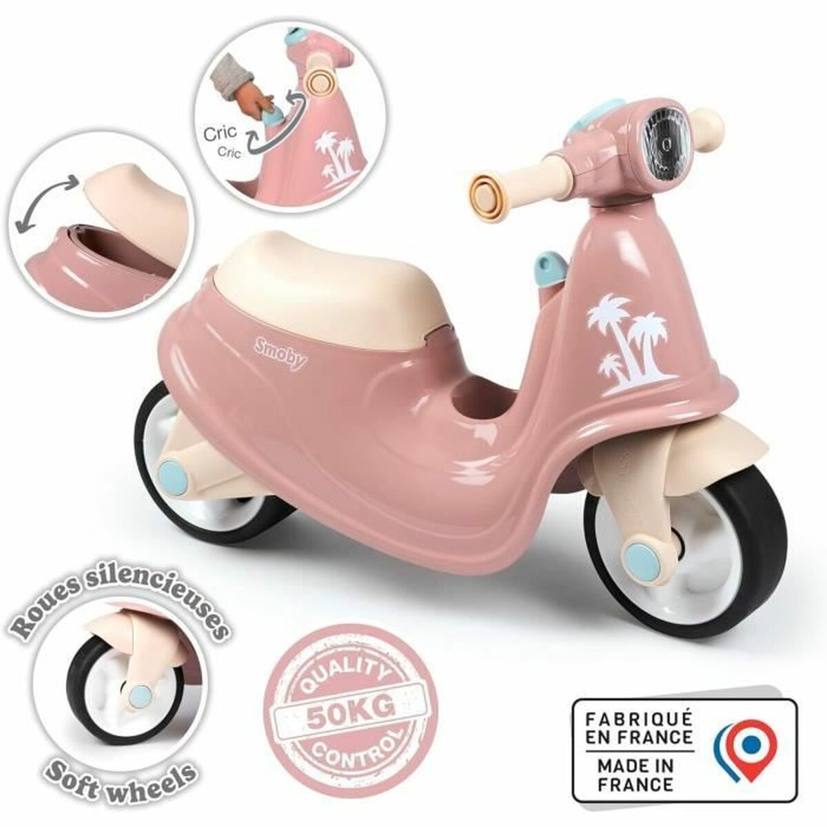 Triratis Smoby scooter Rožinė