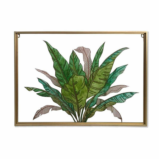 Drobė DKD Home Decor Tropinis Augalo lapas (80 x 3 x 60 cm)