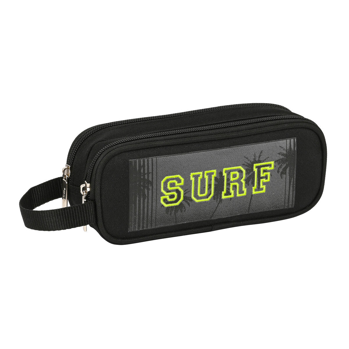 Dvigubas penalas Safta Surf Juoda (21 x 8 x 6 cm)