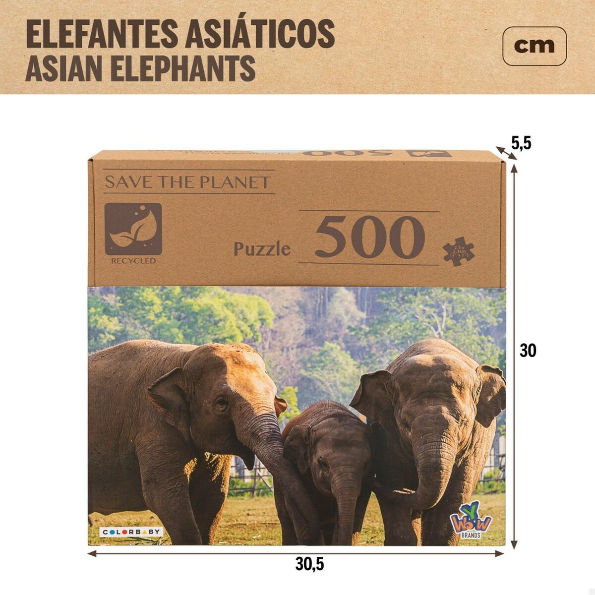 Dėlionė Colorbaby Elephant 500 Dalys 6 vnt. 61 x 46 x 0,1 cm