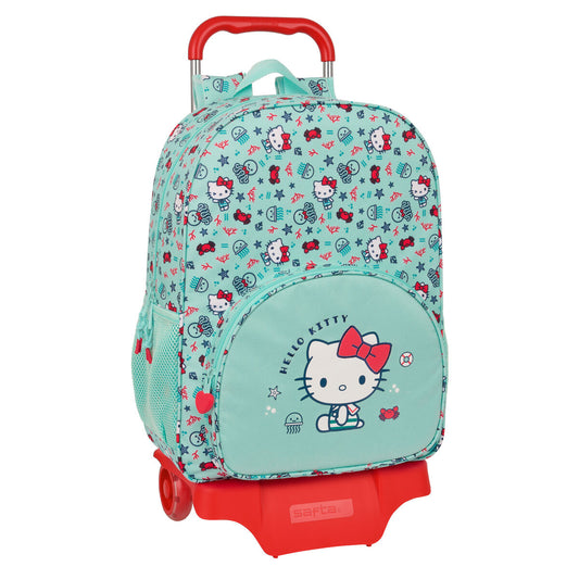 Mokyklinė kuprinė su ratukais Hello Kitty Sea lovers Turkis 33 x 42 x 14 cm