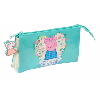 Trigubas penalas Peppa Pig Pretty Flowers 22 x 12 x 3 cm