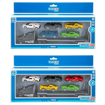 Sunkvežimių vežimėlis ir automobiliai Speed & Go 28 x 5 x 4,5 cm (12 vnt.)