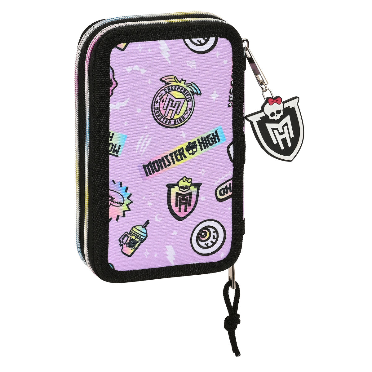 Dvigubo pieštuko dėklas Monster High Best boos Alyvinė 12.5 x 19.5 x 4 cm (28 Dalys)