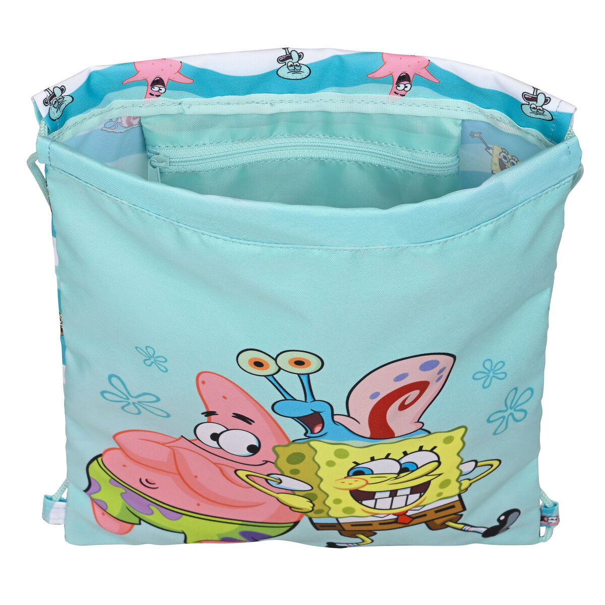 Kuprinė su virvutėmis Spongebob Stay positive Mėlyna Balta 26 x 34 x 1 cm