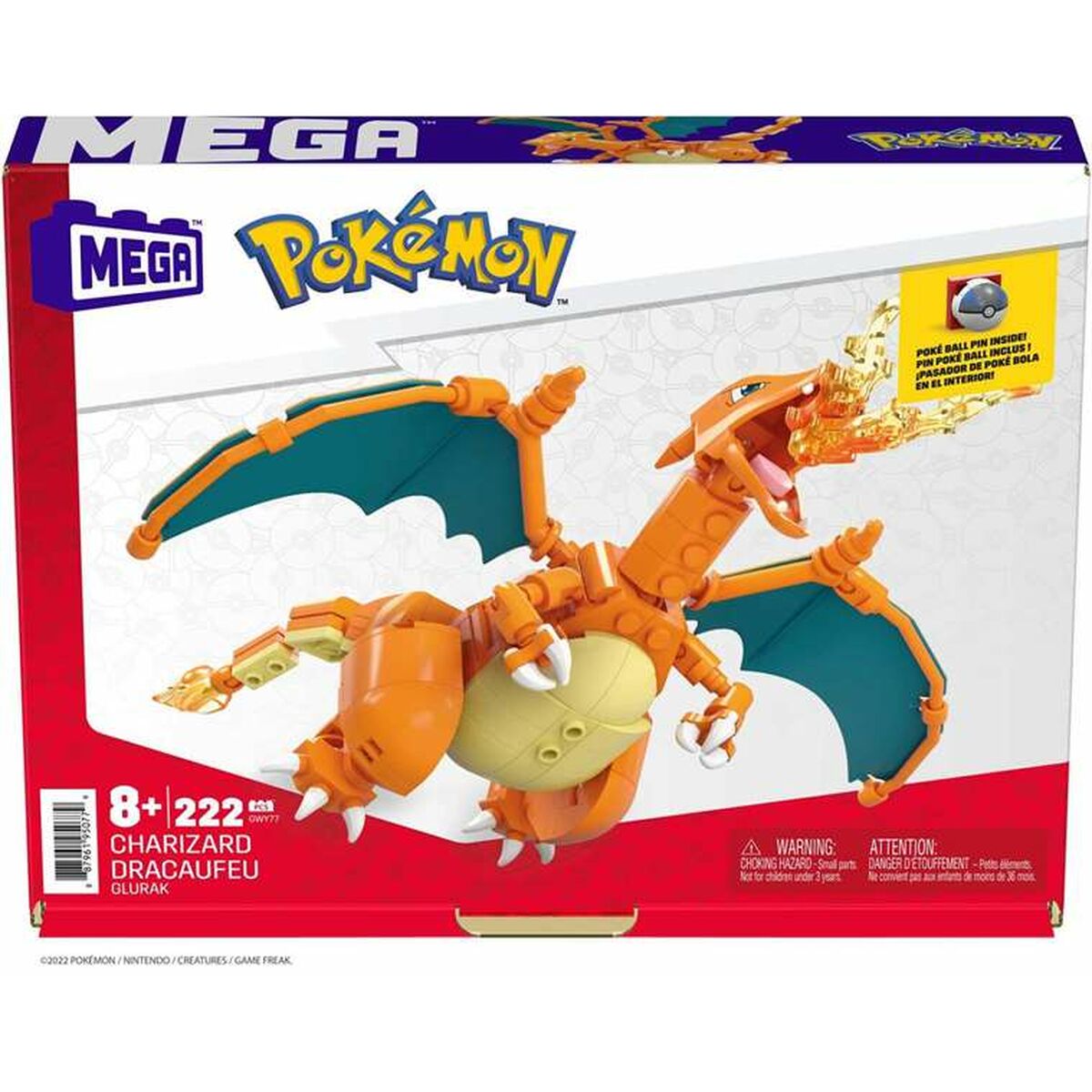 Statybos rinkinys Pokémon Mega Charizard 222 Dalys