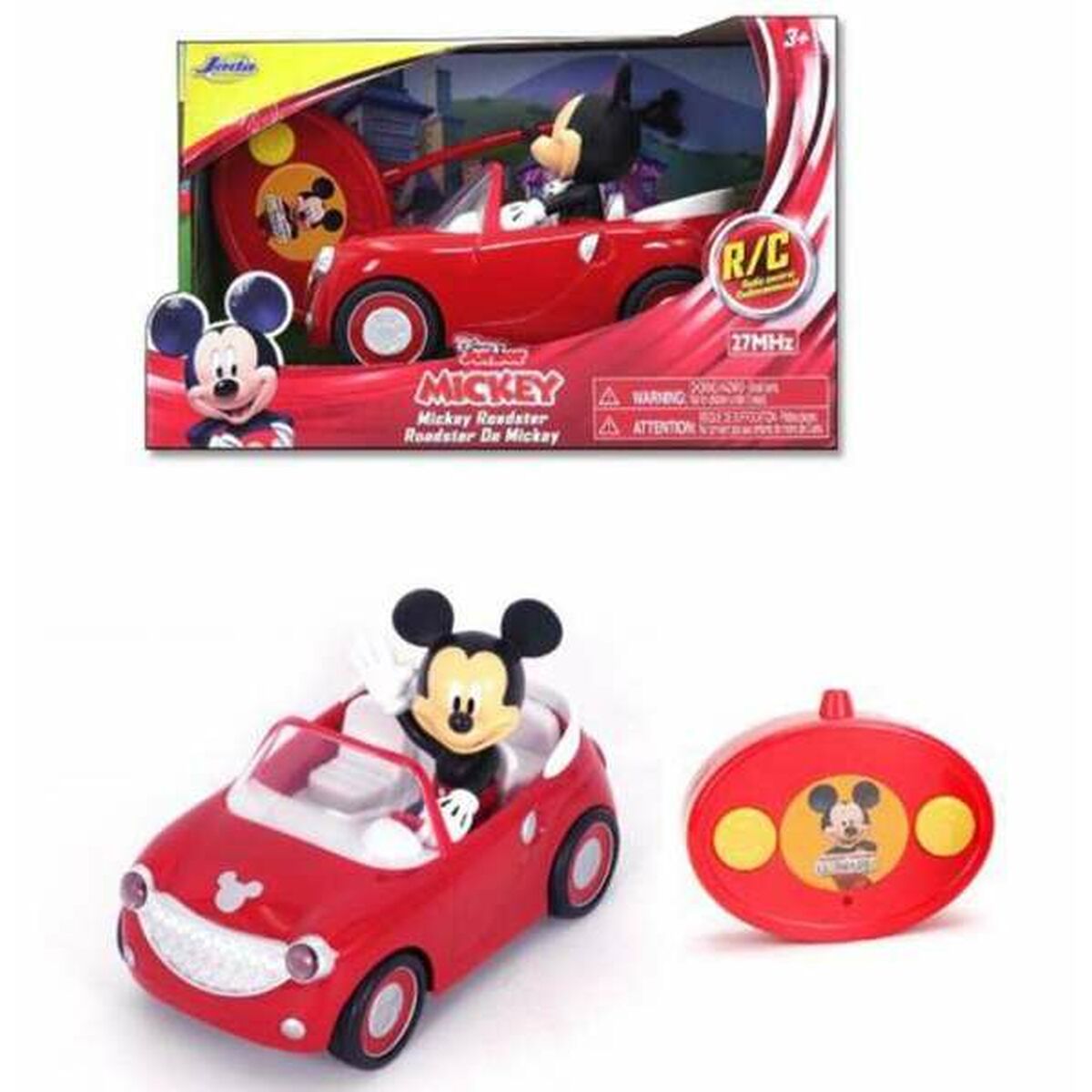 Nuotoliniu būdu valdomas automobilis Mickey Mouse Roadster 27 MHz