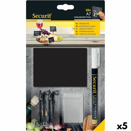 Lenta Securit Su parama Rinkinys 7,4 × 10,5 cm 20 vnt. Juoda