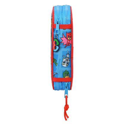 Dvigubo pieštuko dėklas PJ Masks Mėlyna 12.5 x 19.5 x 4 cm (28 Dalys)