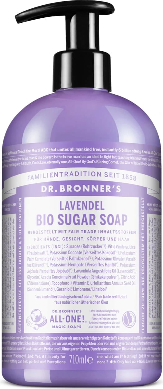 Dr. Bronner's Organic Sugar Lavender skystas muilas 355 ml