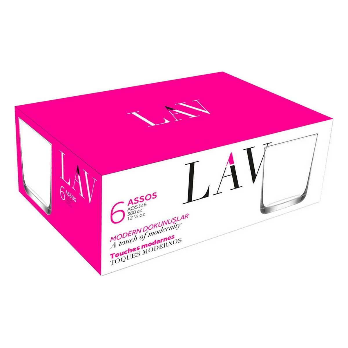 Stiklinių rinkinys LAV Assos 360 ml 6 Dalys (8 vnt.)