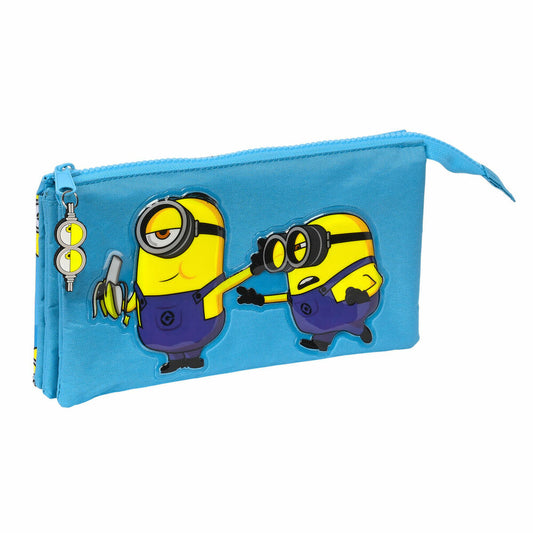 Trigubas penalas Minions Minionstatic Mėlyna (22 x 12 x 3 cm)