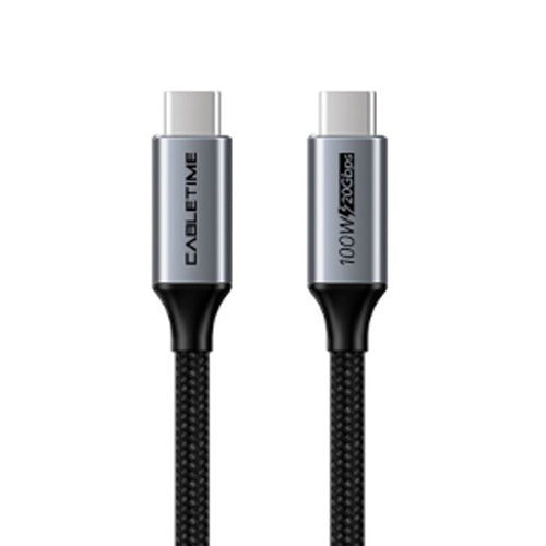 Kabelis USB3.2, USB-C - USB-C, 20Gbps, 100W, 20V/ 5A, 4K/ 60HZ, 1m