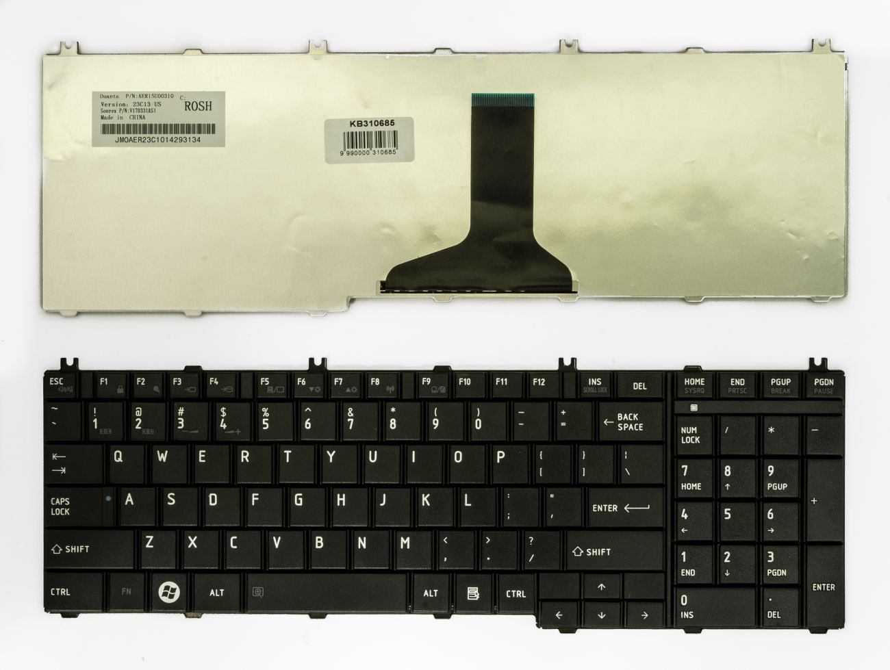 Klaviatūra TOSHIBA: Satellite C650, L650,  L670