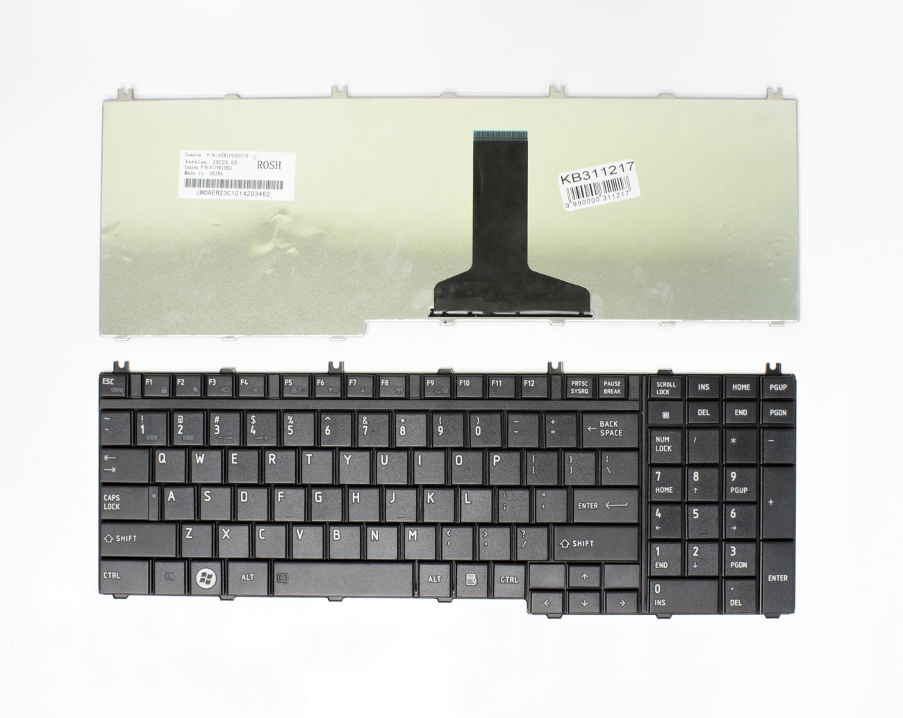 Klaviatūra TOSHIBA Satellite: L350, L500, L550, P200, P300