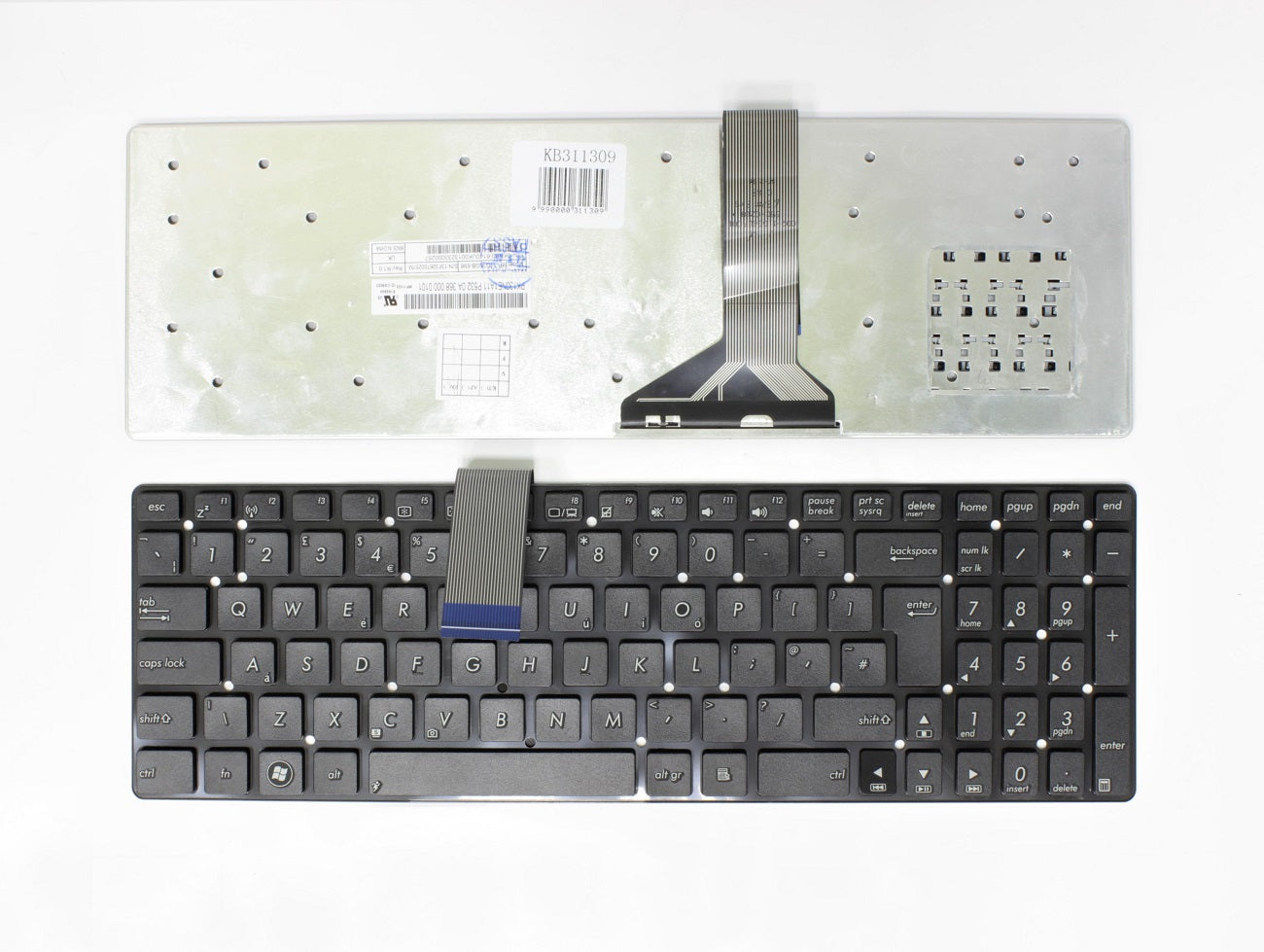 Klaviatūra ASUS: K55, K55A, K55V, K55M, K55X, UK