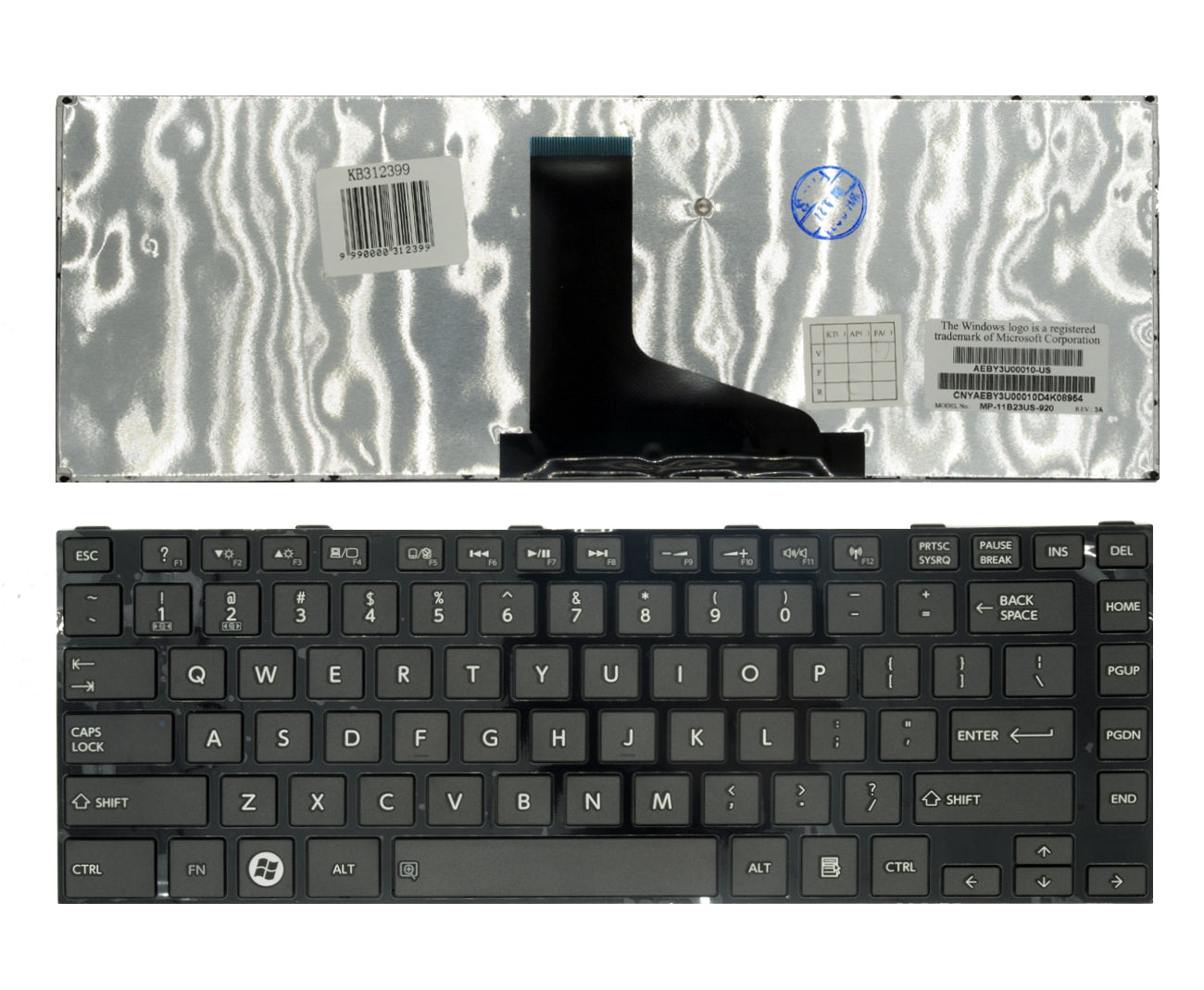 Klaviatūra TOSHIBA Satellite: L800, L805, L830, C800, C800D