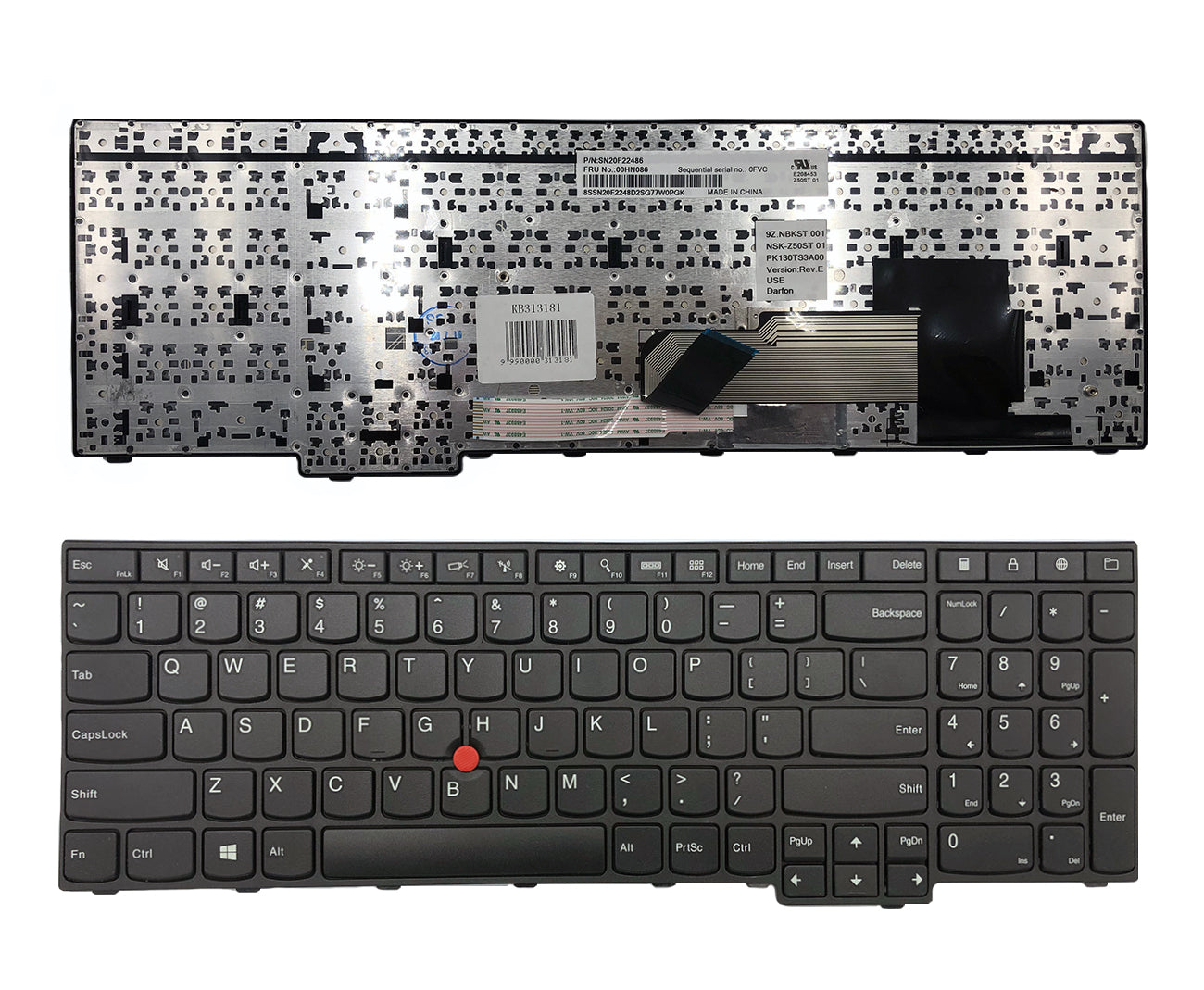 Klaviatūra Lenovo: ThinkPad E550 E555 su rėmeliu ir valdymo tašku
