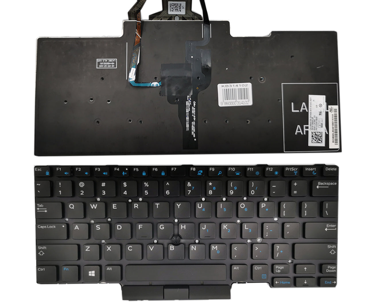 Klaviatūra DELL Latitude: E5450, E5470, E5480 su apšvietimu ir „trackpoint“