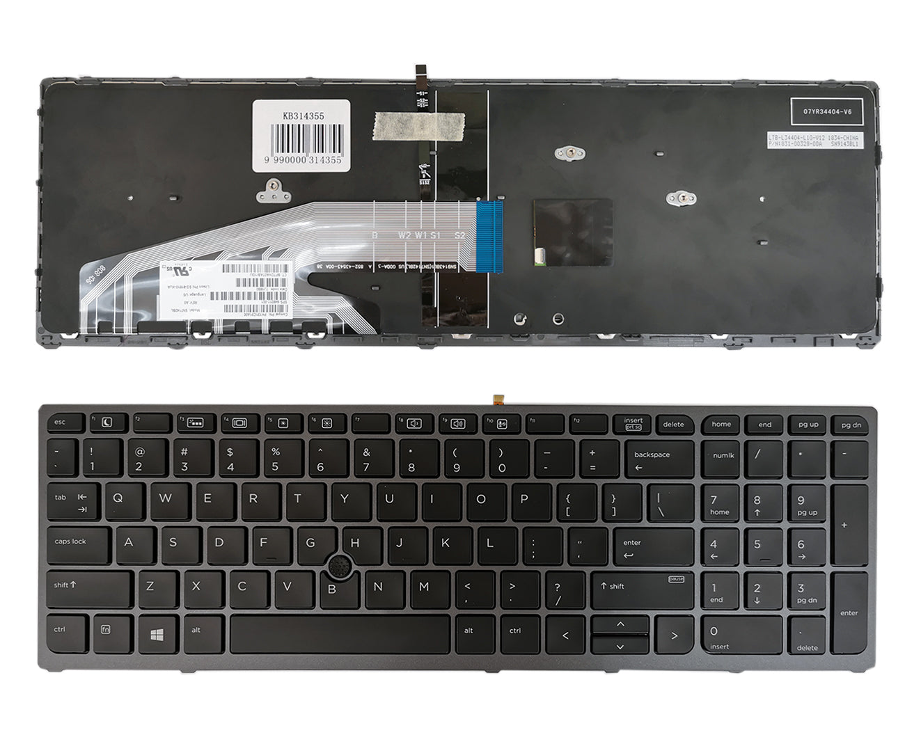 Klaviatūra HP ZBook 15 G3, G4, 17 G3, G4 (US) su pašvietimu