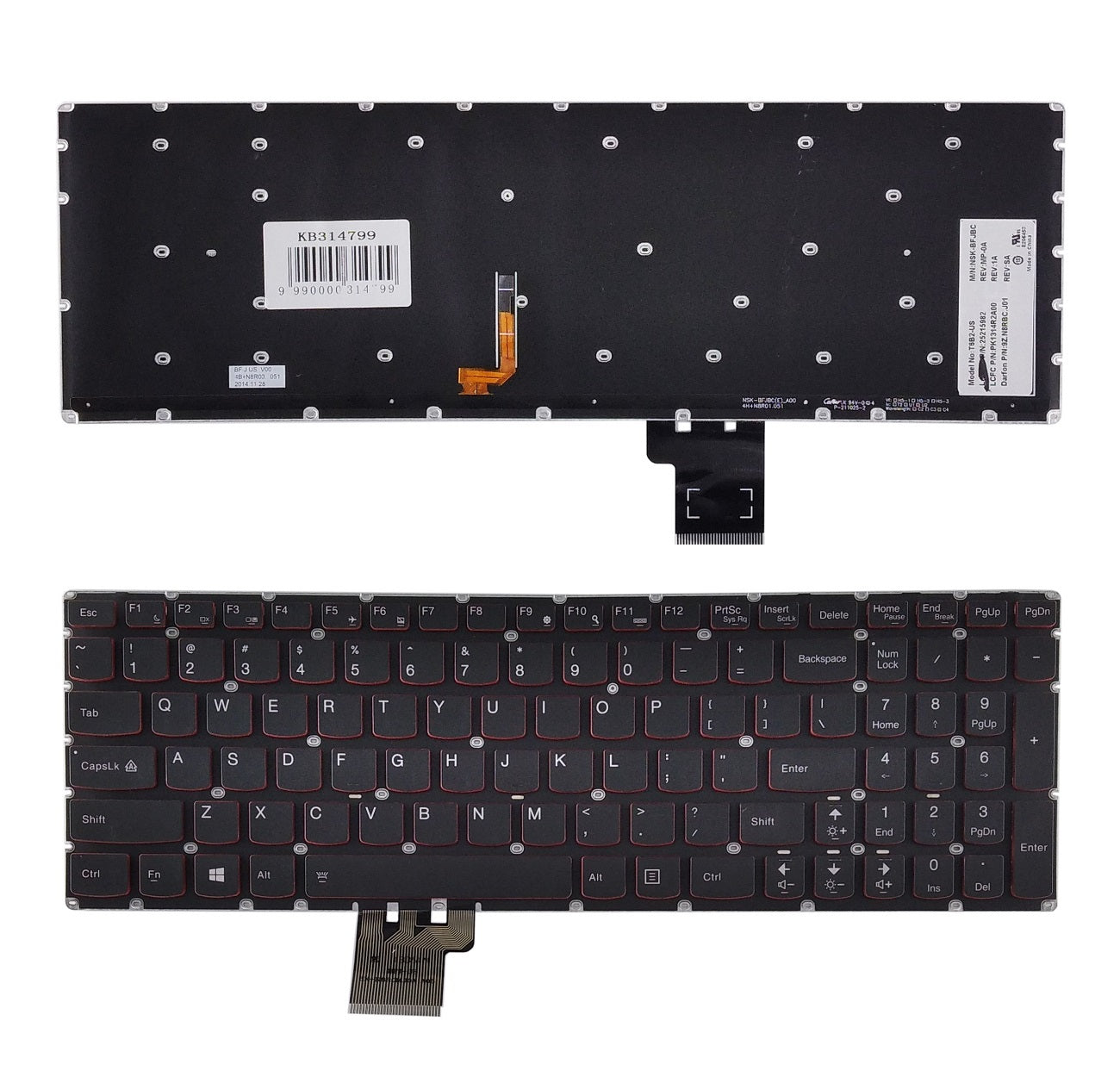 Klaviatūra LENOVO Erazer: Y50, Y50-70, Y70-70; Ideapad: U530 su pašvietimu