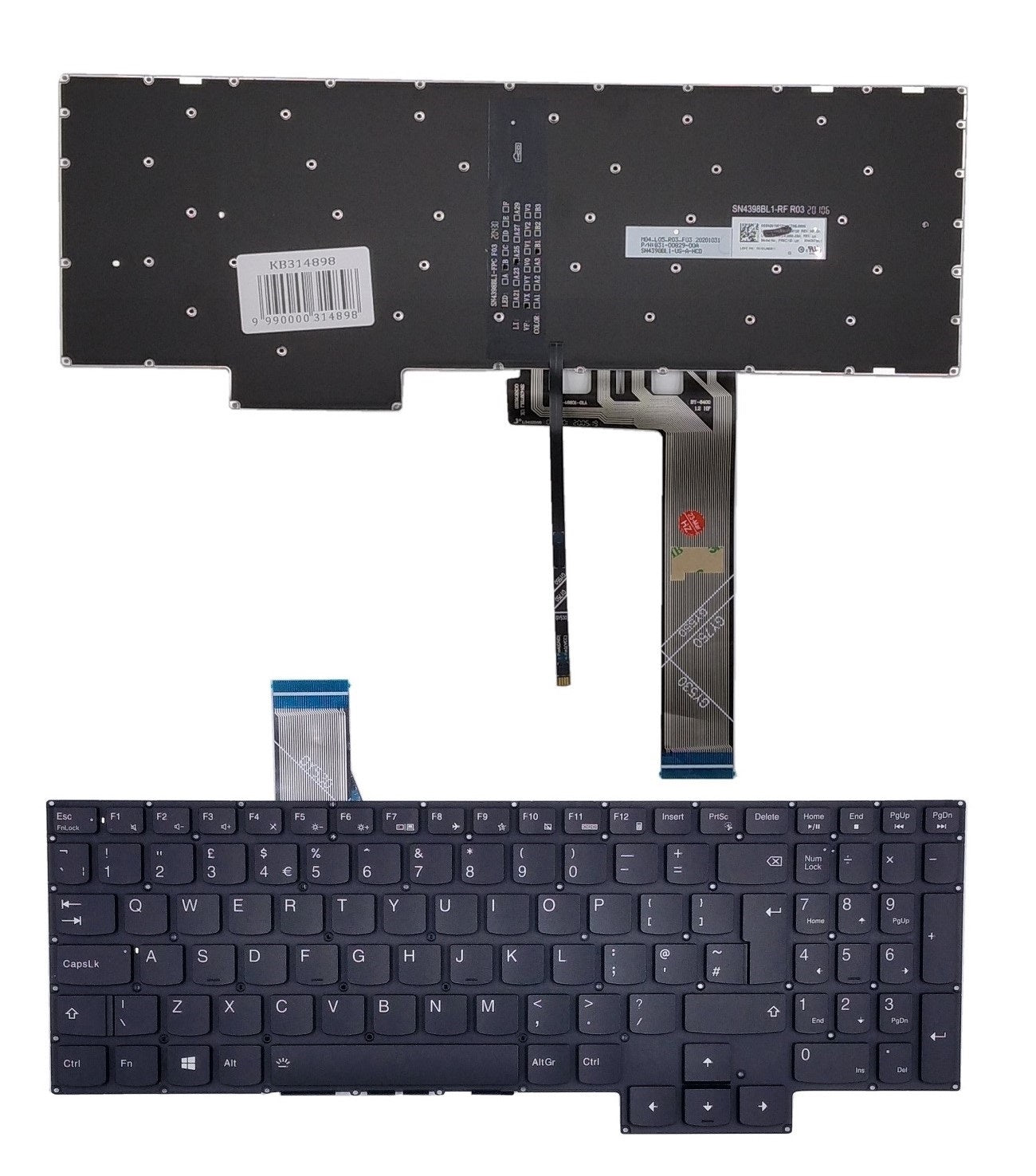 Klaviatūra LENOVO Legion 5, su pašvietimu, UK