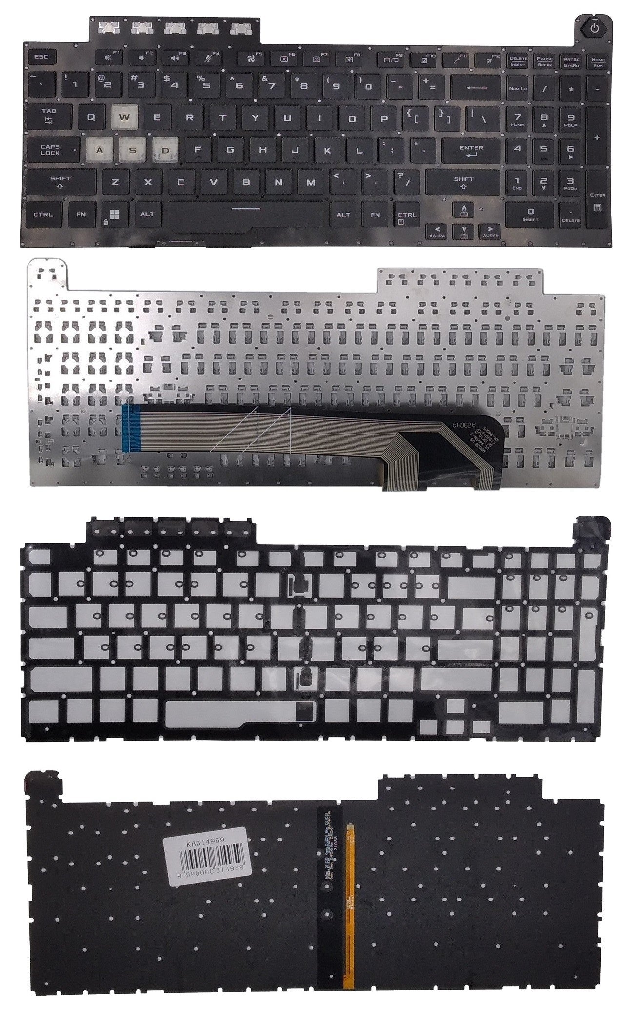 Klaviatūra ASUS FA506, FA706, US, su pašvietimu