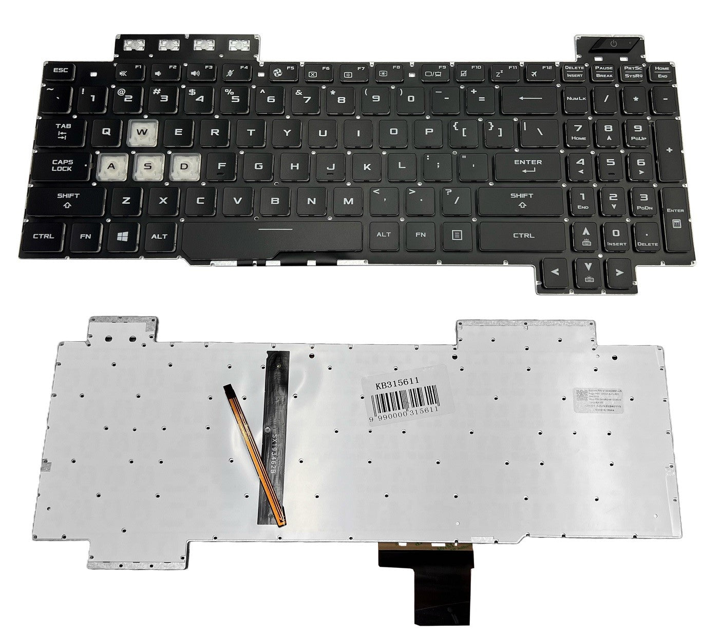Klaviatūra ASUS ROG GL703GS GL703GM FX504 FX505, US, su pašvietimu