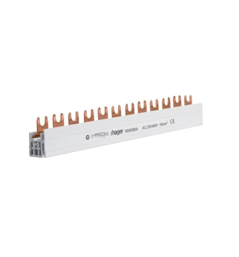 Izoliuota sujungimo šyna Hager KDN380A (3P, 12 mod., 16mm)