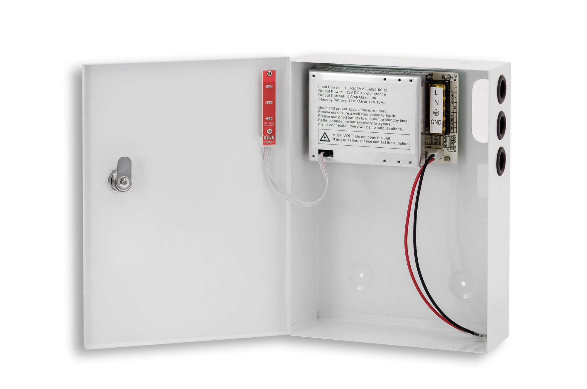 Maitinimo blokas su korpusu PowerBubble PBWD1205-01B (5A/12V, su akum. krovimu)