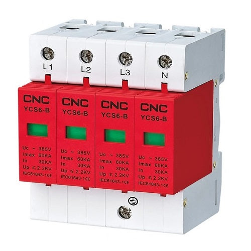 AC viršįtampių ribotuvas, 4P, B klasės, 30-60 kA, 385VAC