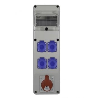 PawBol R-BOX B.SLIM-6S-28-S plastikinis skydelis su lizdais (4x16A/230V, 1x5P16A)