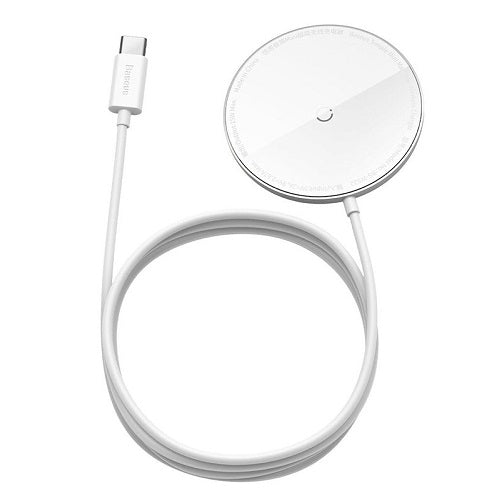 Belaidis įkroviklis BASEUS, 15W, magnetinis, baltas