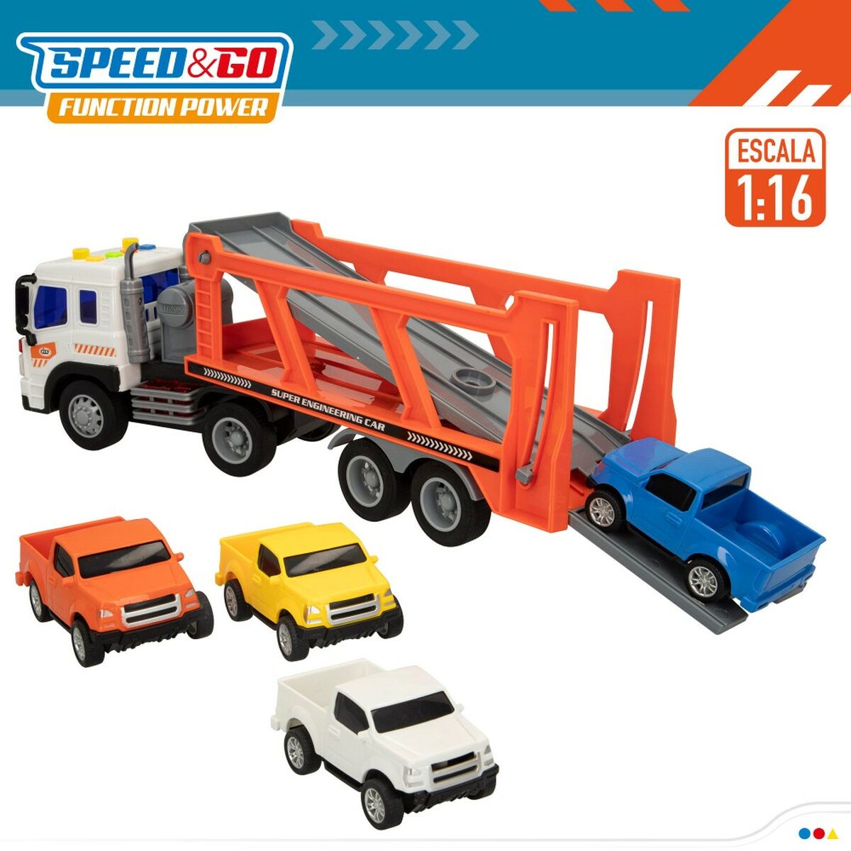 Sunkvežimių vežimėlis ir automobiliai Speed & Go 37,5 x 12,5 x 10 cm (2 vnt.)