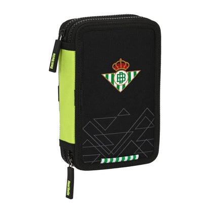 Dvigubo pieštuko dėklas Real Betis Balompié Juoda Lima 12.5 x 19.5 x 4 cm (28 Dalys)