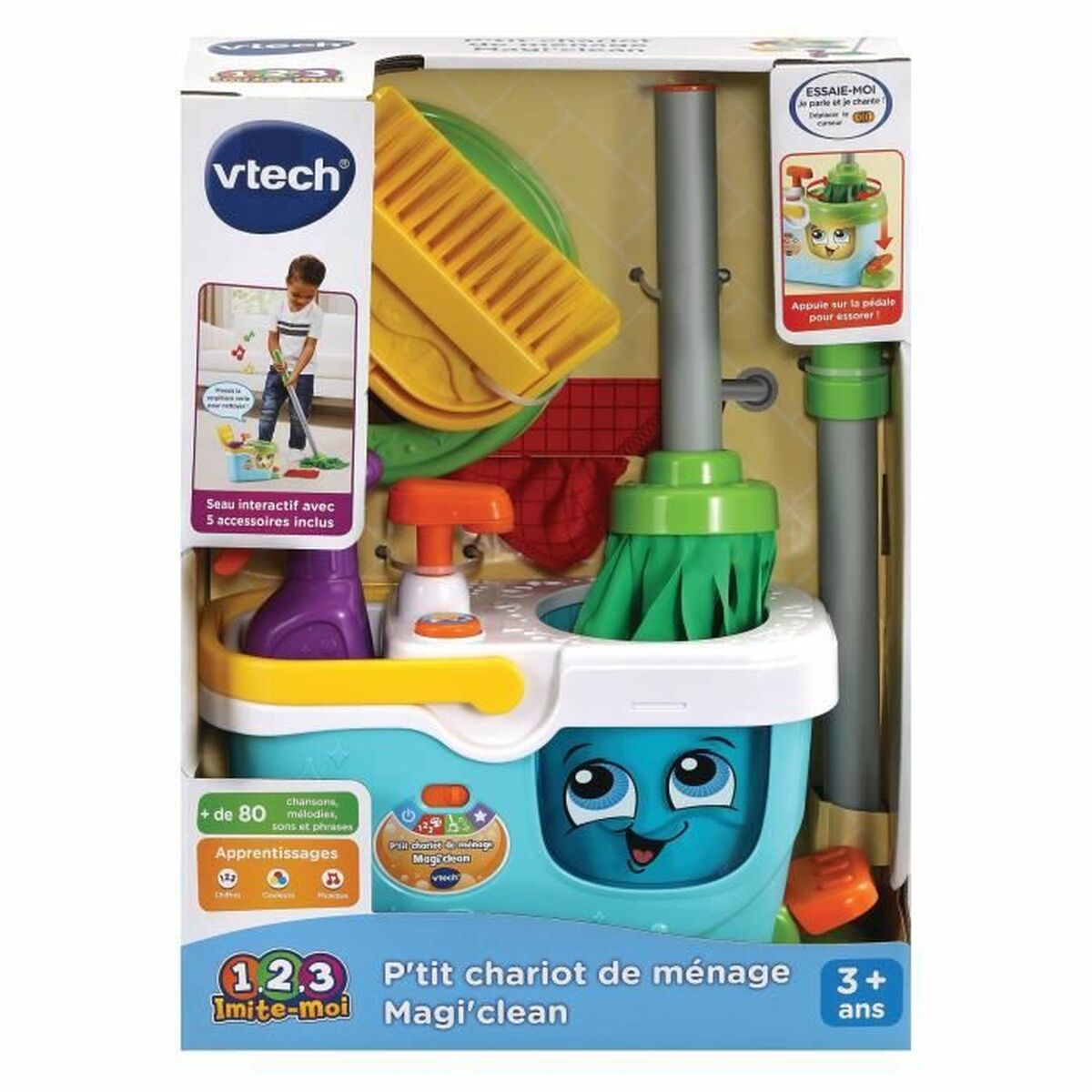 Valymo ir laikymo rinkinys Vtech Little Magi'clean Cleaning Trolley Žaislai