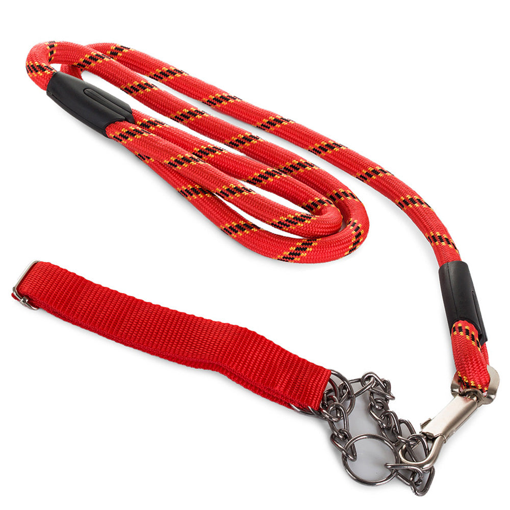 Šuns lanyard 120cm/1.3cm stipri apykaklė