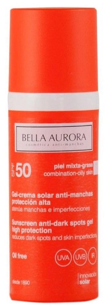 Bella Aurora Anti-Dark Spots Gelinis kremas nuo saulės SPF 50+ Normaliai sausai odai 50 ml