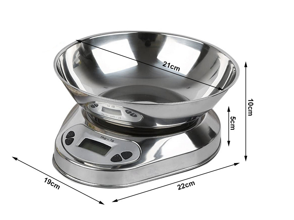 Elektroninis kirtuvės svarstyklės su 5kg/1g skaitmeninėmis tiksliosiomis metalo svarstyklėmis