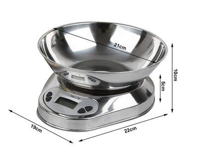 Elektroninis kirtuvės svarstyklės su 5kg/1g skaitmeninėmis tiksliosiomis metalo svarstyklėmis