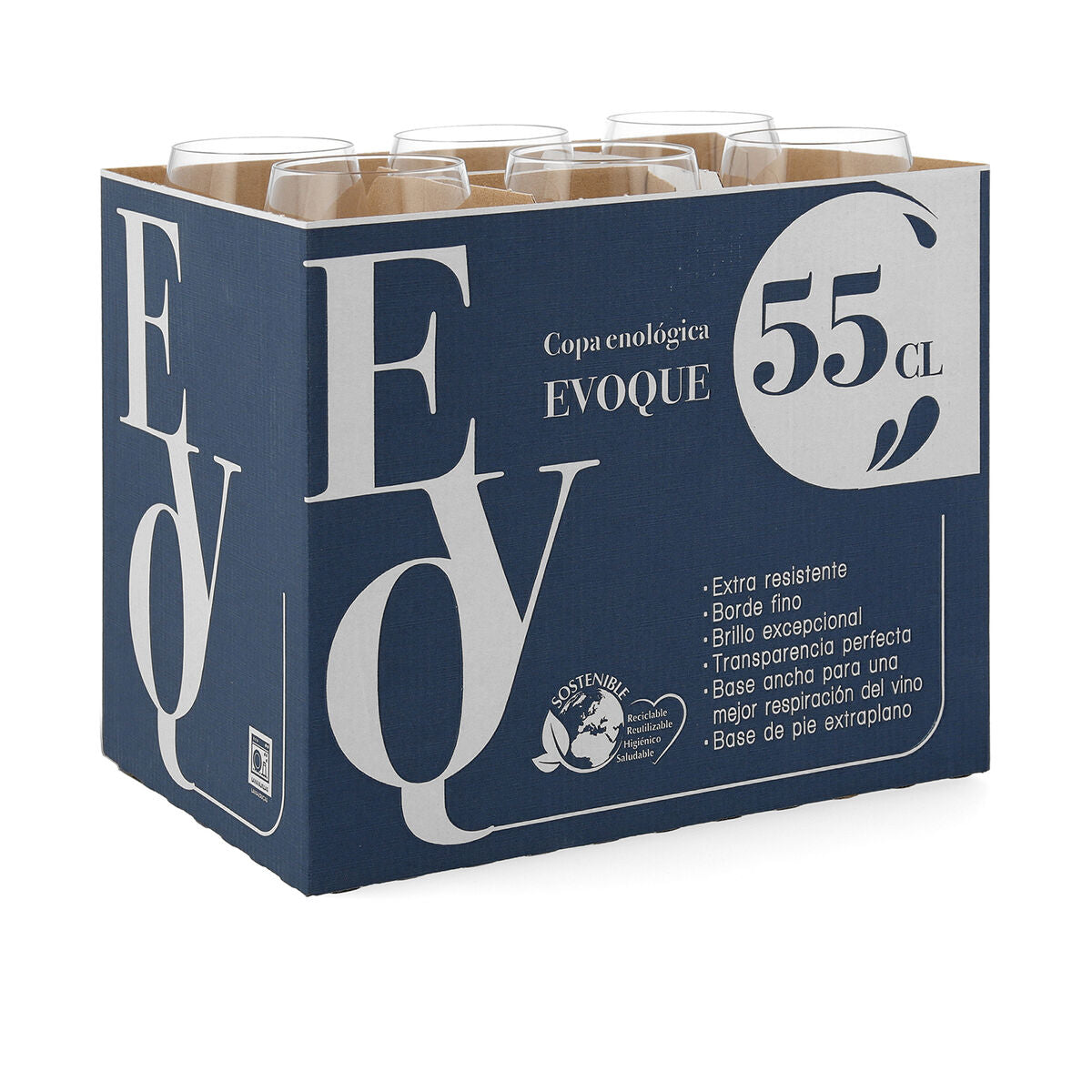 Vyno taurė Evoque Skaidrus 550 ml (6 vnt.)