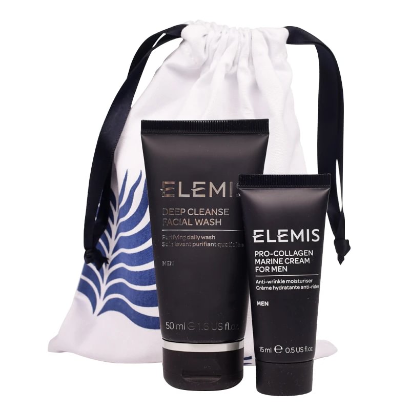 Elemis rinkinys vyrams: Elemis Deep Cleanse veido prausiklis 50 ml + Elemis Pro-Collagen Marine drėkinamasis kremas 15 ml