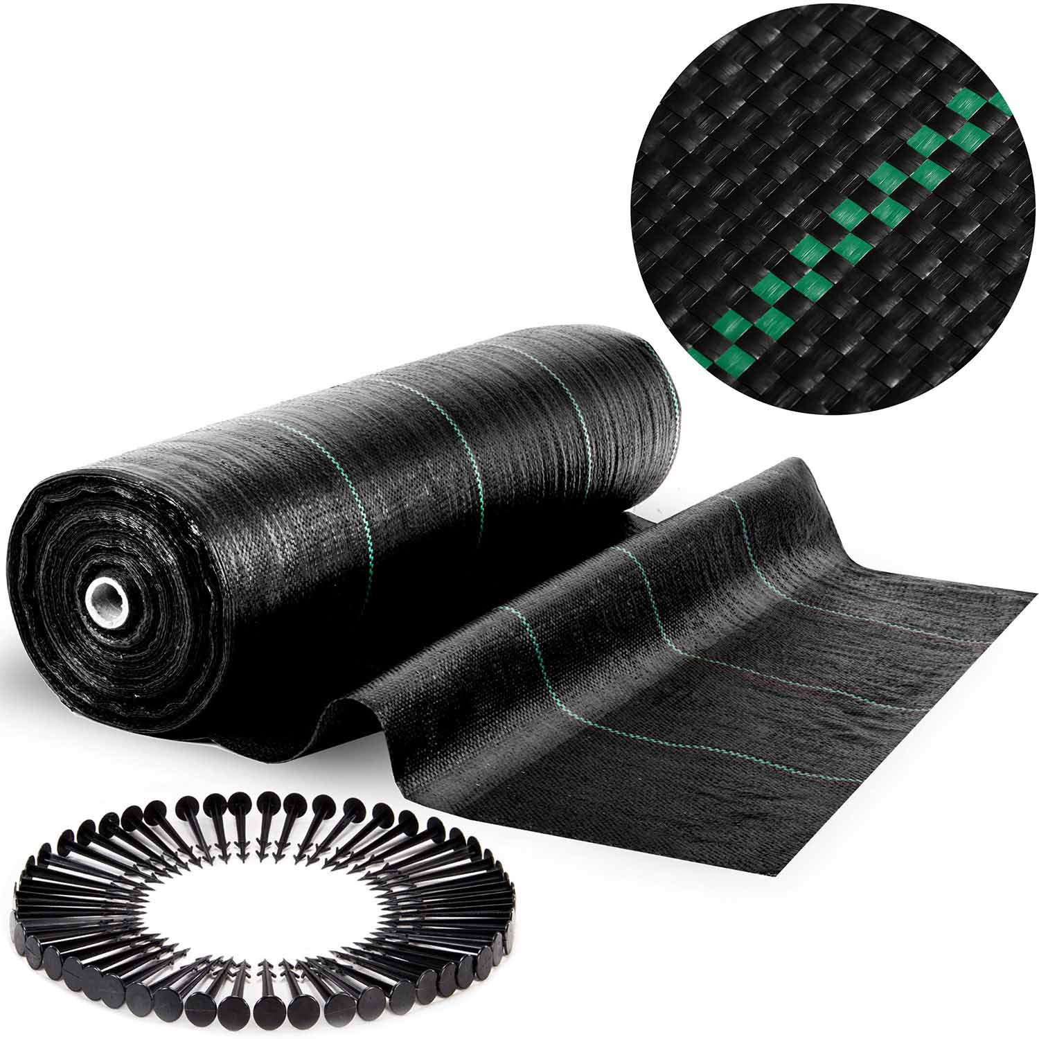 Agrotkanina 1,6 m x 50 m 70 g/m2 + 50 spygliuočių Plonos - juoda