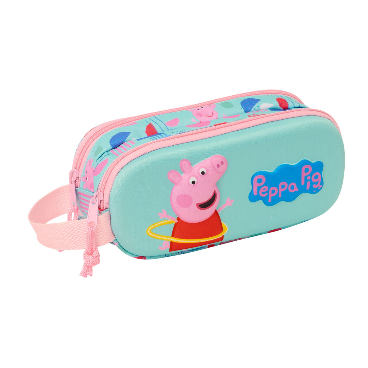 Dvigubas penalas Peppa Pig Žalia Rožinė 21 x 8 x 6 cm 3D