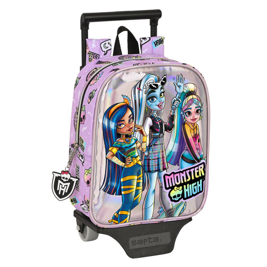 Mokyklinė kuprinė su ratukais Monster High Best boos Alyvinė 22 x 27 x 10 cm