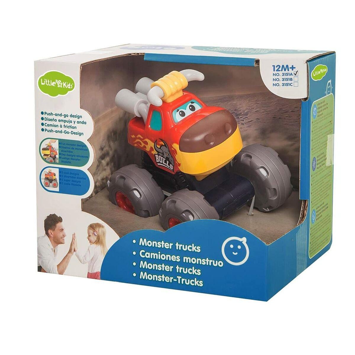 Trinties sunkvežimis Monster Trucks 17 x 15 x 15 cm (17 x17 x 15 cm)