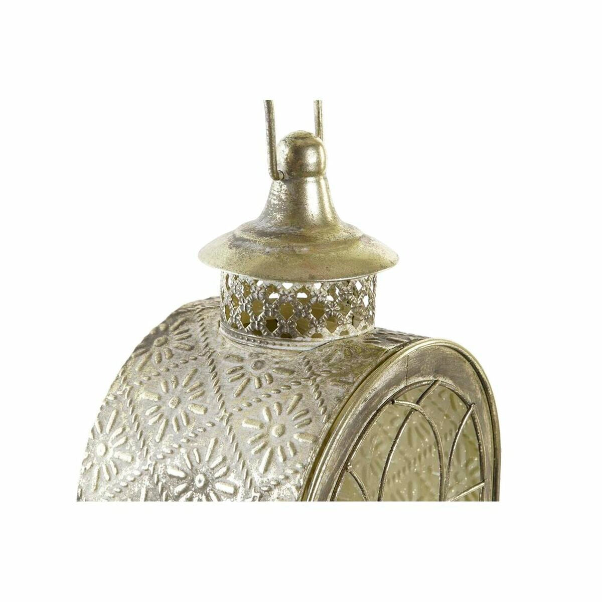 Žibintas DKD Home Decor Stiklas Auksinis Metalinis (18 x 13 x 43 cm)